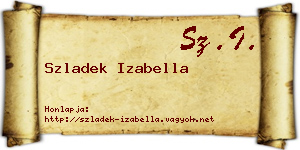 Szladek Izabella névjegykártya